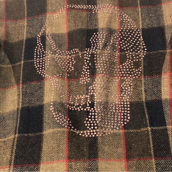 Raw7 Lorelai Gilmore Plaid Skull Rhinestone Wool Tweed Patchwork Blazer Jacket - Picture 14 of 15
